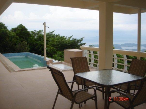 balcony below where lap pool is located (lap pool has steady flow of fresh mountain spring water)